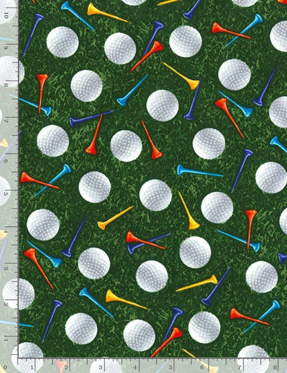 Timeless Treasures Fabric Timeless Treasures Fabric Golf Balls And Golf Tees C8030  - The Sewing Studio