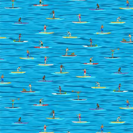 Timeless Treasures Fabric Timeless Treasures Fabric Paddle Boarding  - The Sewing Studio
