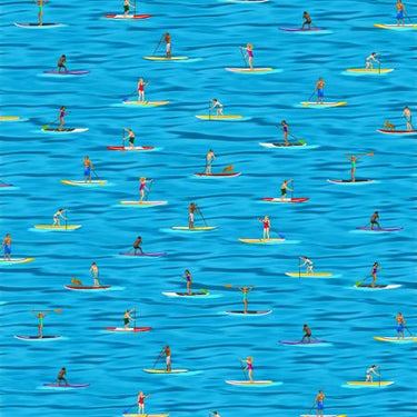 Timeless Treasures Fabric Timeless Treasures Fabric Paddle Boarding  - The Sewing Studio for sale UK - The Sewing Studio