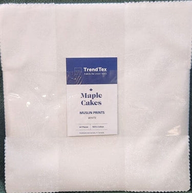 Trend-Tex Fabric Pre Cuts TrendTex Muslin Prints Maple Cake White  - The Sewing Studio for sale UK - The Sewing Studio