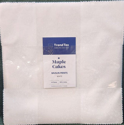 Trend-Tex Fabric Pre Cuts TrendTex Muslin Prints Maple Cake White  - The Sewing Studio