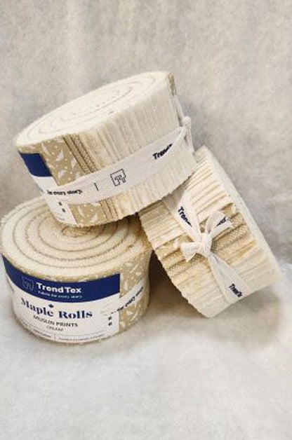 Trend-Tex Fabric Pre Cuts TrendTex Muslin Prints Maple Roll Cream  - The Sewing Studio
