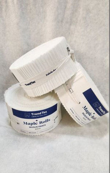 Trend-Tex Fabric Pre Cuts TrendTex Muslin Prints Maple Roll White  - The Sewing Studio for sale UK - The Sewing Studio