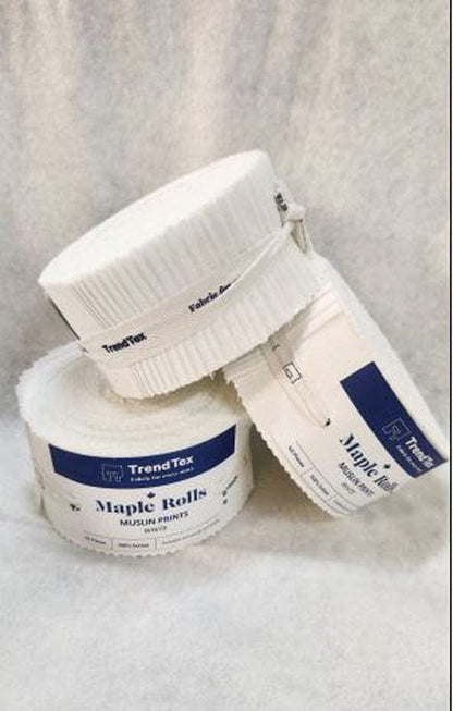 Trend-Tex Fabric Pre Cuts TrendTex Muslin Prints Maple Roll White  - The Sewing Studio
