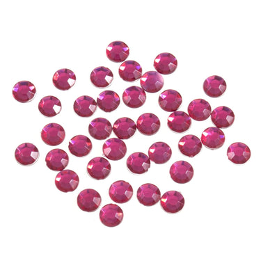 Trimits Beads Sequins Accessories Acrylic Stones: Glue-On: Round: Large-7mm: Cerise  - The Sewing Studio for sale UK - The Sewing Studio