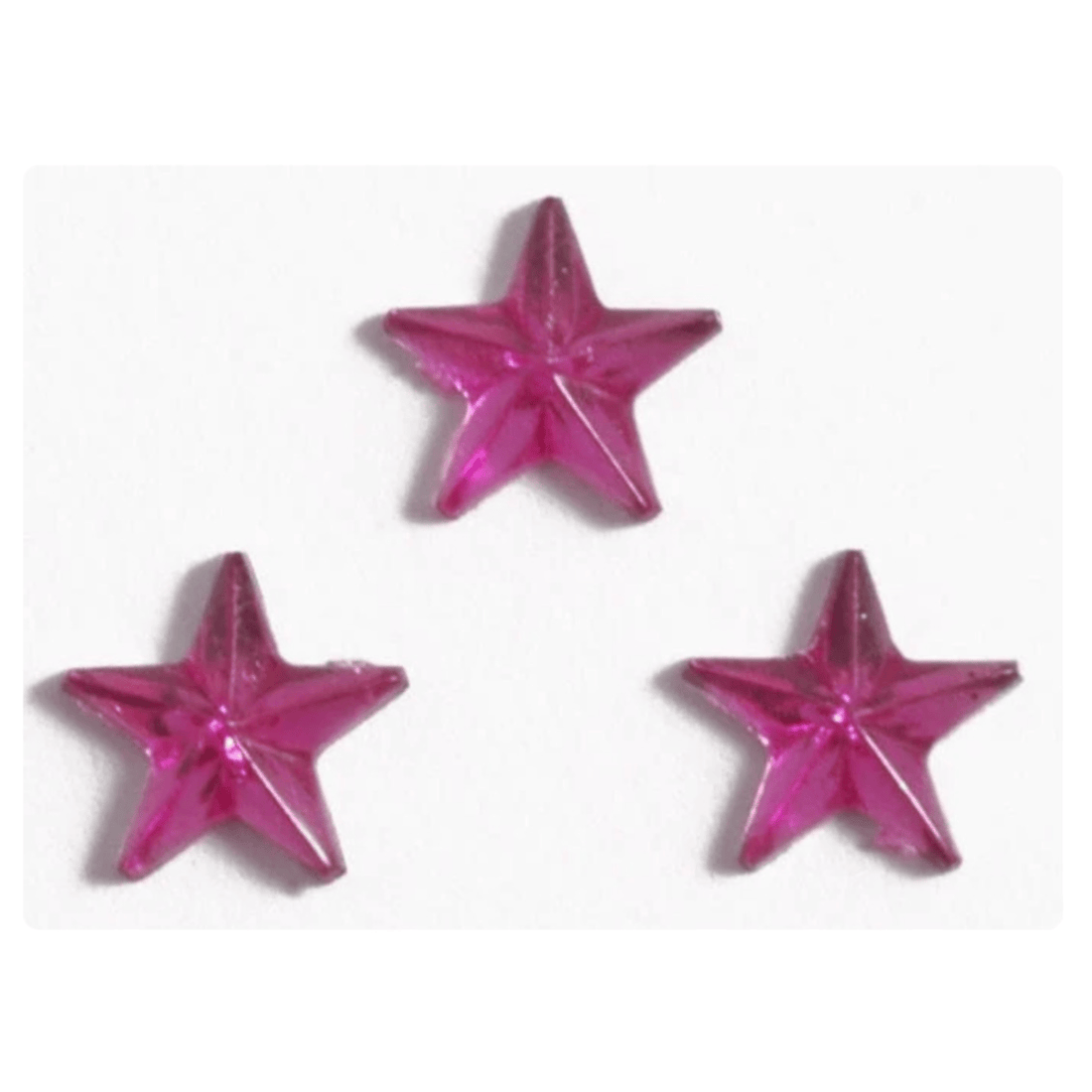 Acrylic Stones: Glue-On: Star: 6mm: Cerise: Pack of 35