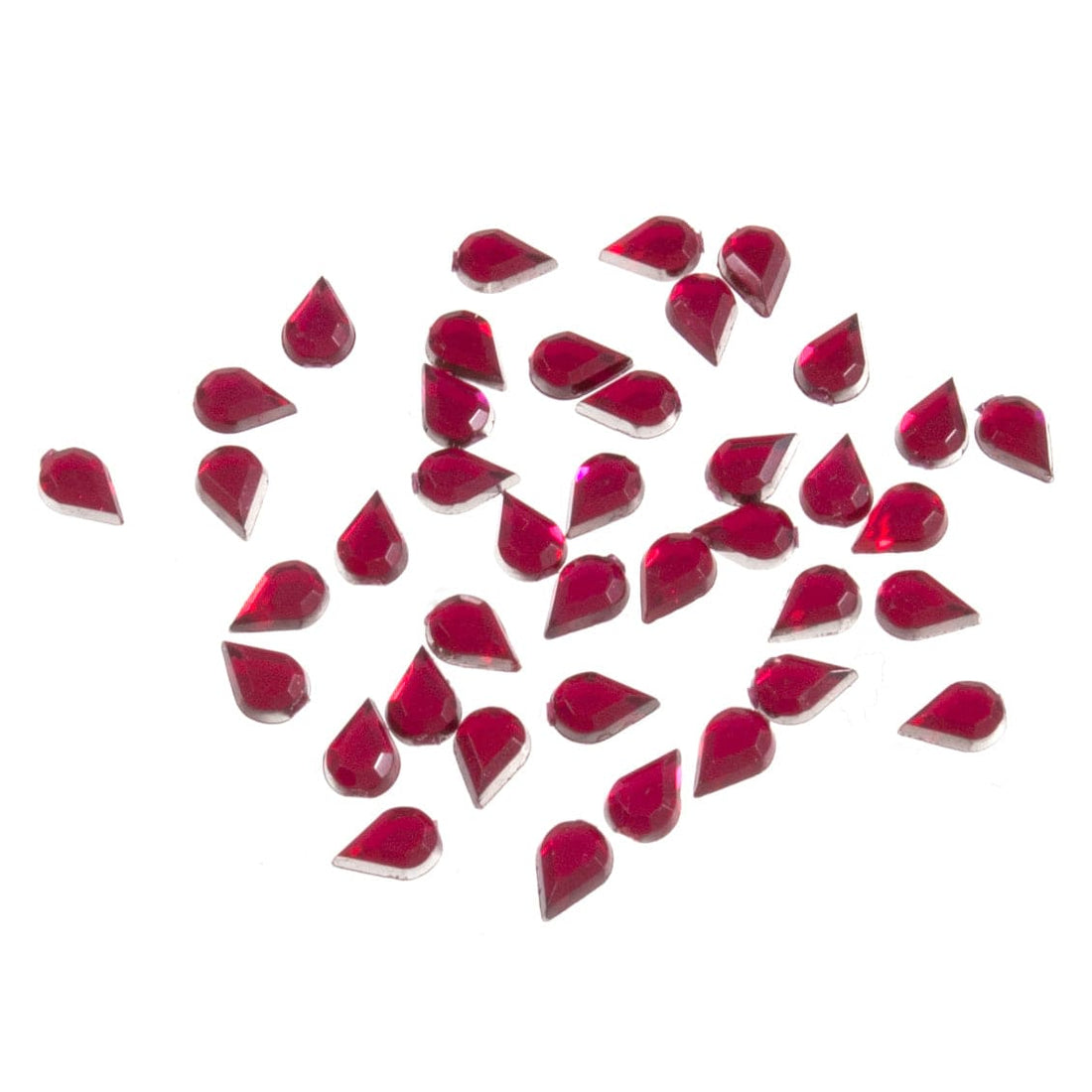 Trimits Beads Sequins Accessories Acrylic Stones: Glue-On: Teardrop: 4 x 6mm: Cerise: Pack of 50  - The Sewing Studio