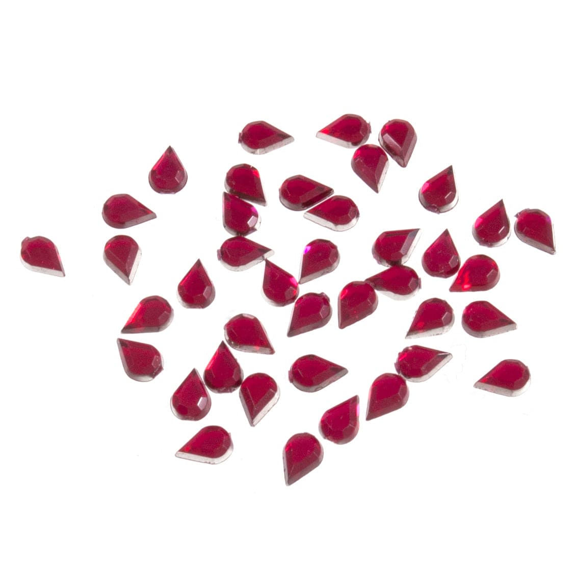 Trimits Beads Sequins Accessories Acrylic Stones: Glue-On: Teardrop: 4 x 6mm: Cerise: Pack of 50  - The Sewing Studio