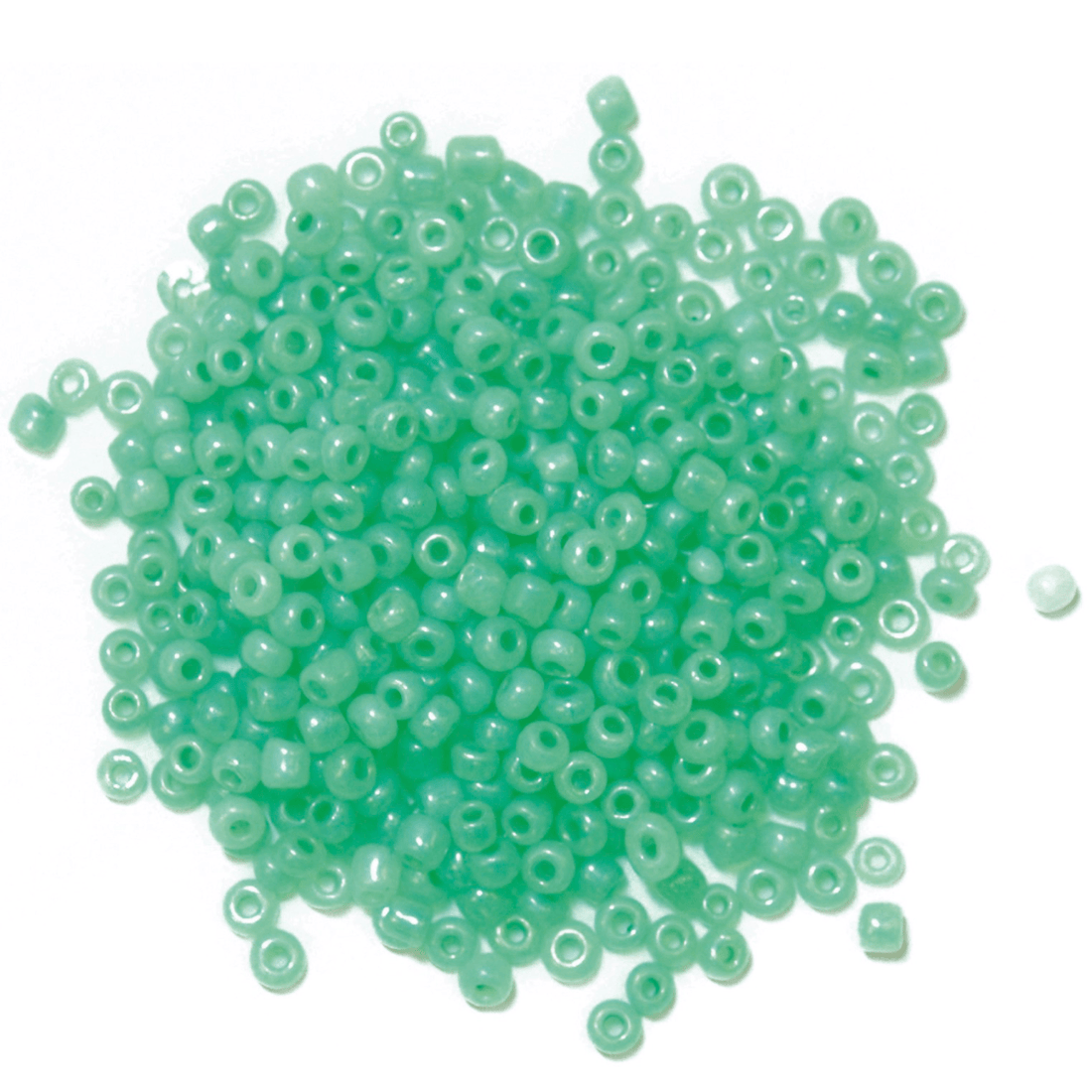 Trimits Beads Sequins Accessories Beads: Seed: Green: 8g in a pack  - The Sewing Studio