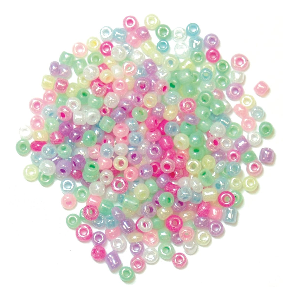 Trimits Beads Sequins Accessories Beads: Seed: Multi-coloured Pastel: 8g in a pack  - The Sewing Studio