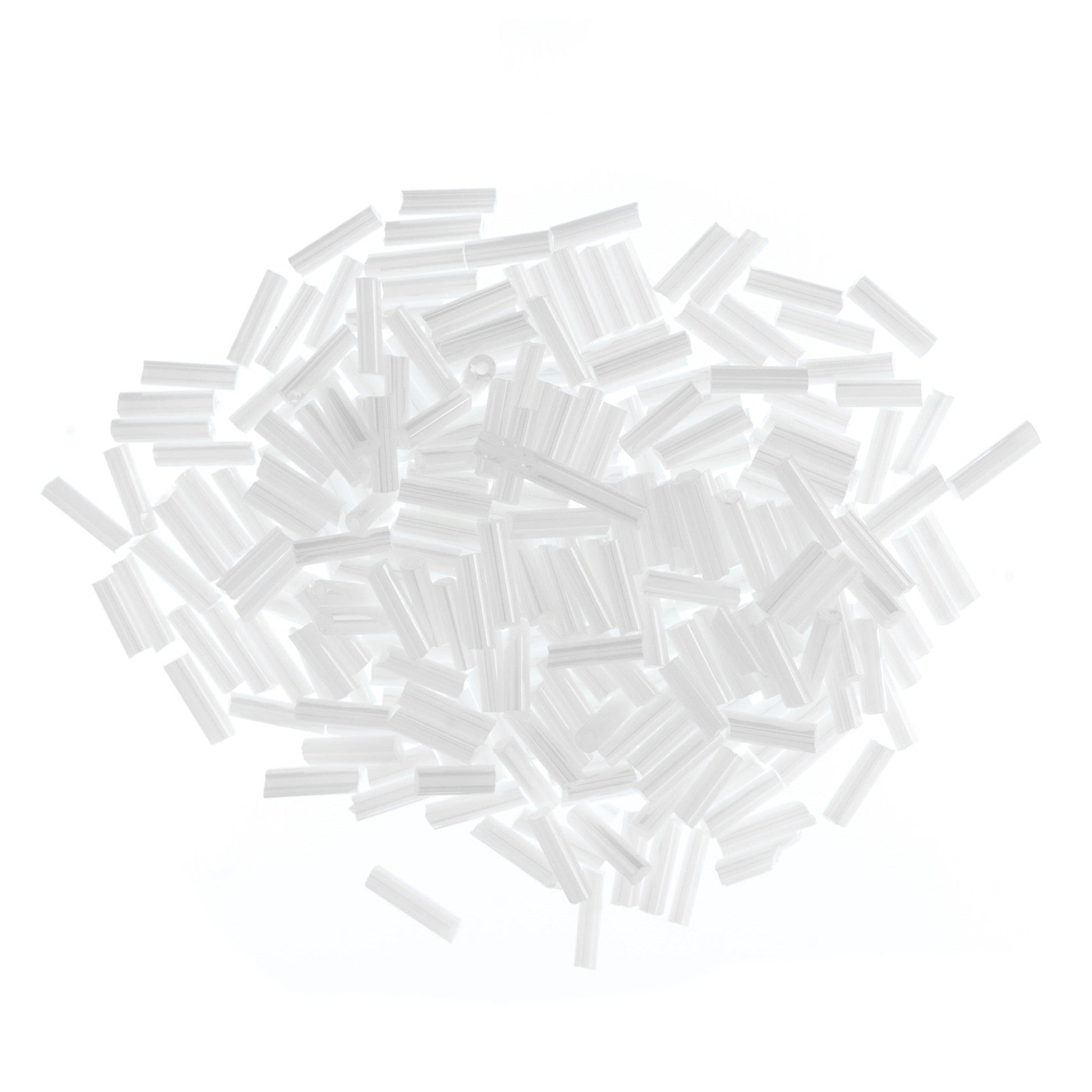 Trimits Beads Sequins Accessories Bugle Beads: Pearl White: Pack of 8g  - The Sewing Studio