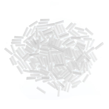 Trimits Beads Sequins Accessories Bugle Beads: Pearl White: Pack of 8g  - The Sewing Studio for sale UK - The Sewing Studio