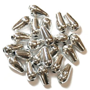 Trimits Beads Sequins Accessories Pearl Bead Drops: 6 x 9mm: Silver: 15 quantity  - The Sewing Studio for sale UK - The Sewing Studio