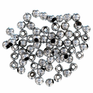 Trimits Beads Sequins Accessories Plated Beads: 4mm: Silver: 45 quantity  - The Sewing Studio for sale UK - The Sewing Studio