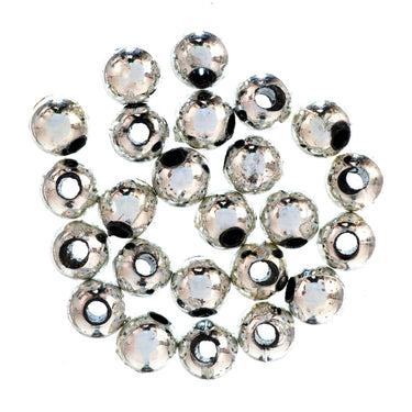 Trimits Beads Sequins Accessories Plated Beads: 5mm: Silver: 25 quantity  - The Sewing Studio for sale UK - The Sewing Studio
