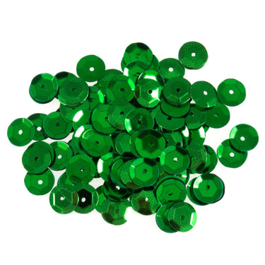 Trimits Beads Sequins Accessories Sequins: Cup: 8mm: Green  - The Sewing Studio for sale UK - The Sewing Studio