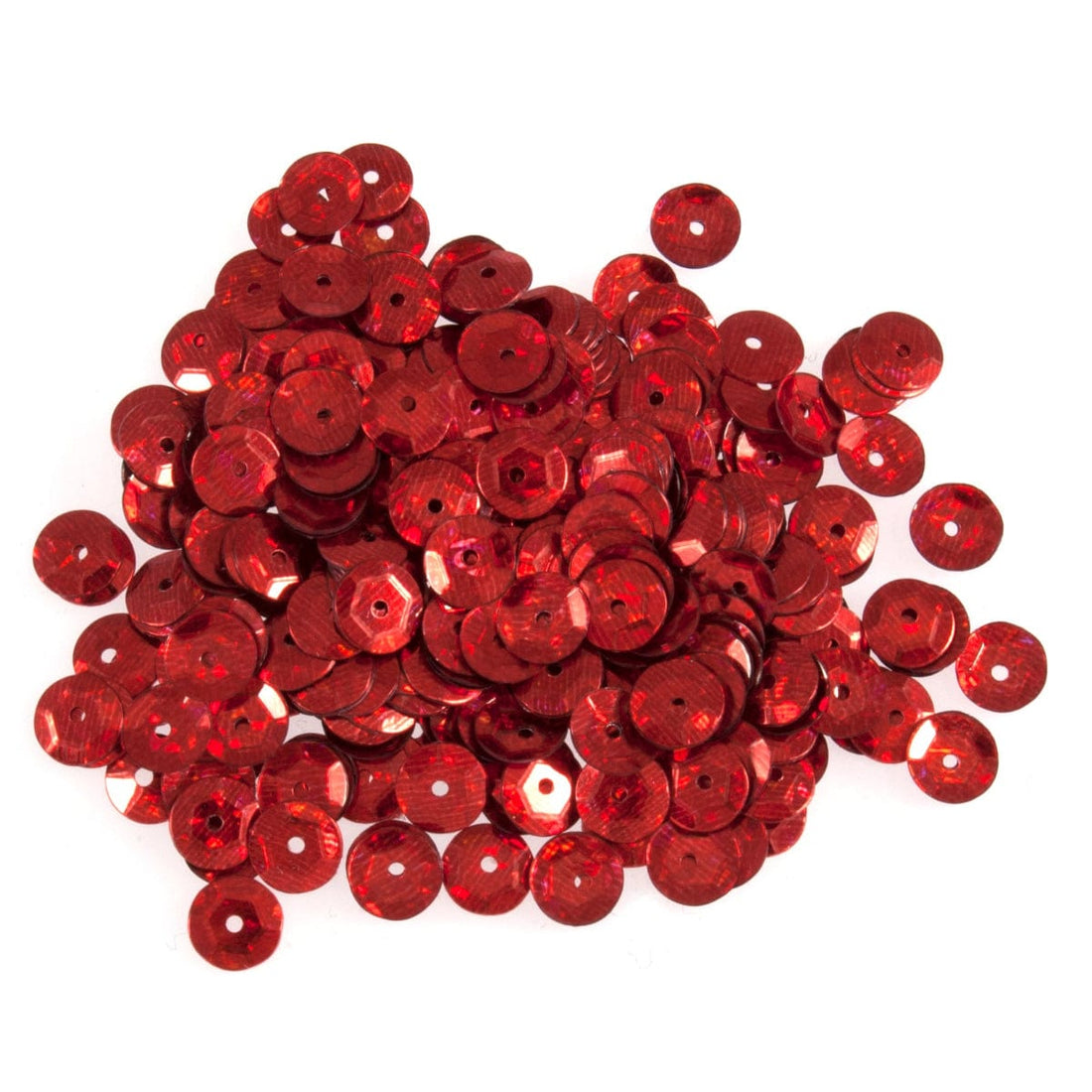 Trimits Beads Sequins Accessories Sequins: Cup Holographic: 6mm: Red: 3g pack  - The Sewing Studio