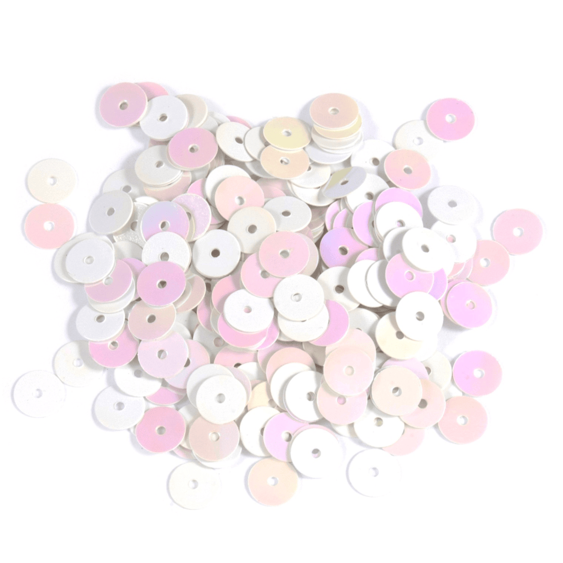 Sequins: Flat: 6mm: White Iris: Pack of 400