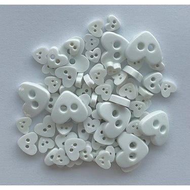 Trimits Buttons Mini Hearts Craft Buttons White: 2.5g pack  - The Sewing Studio for sale UK - The Sewing Studio