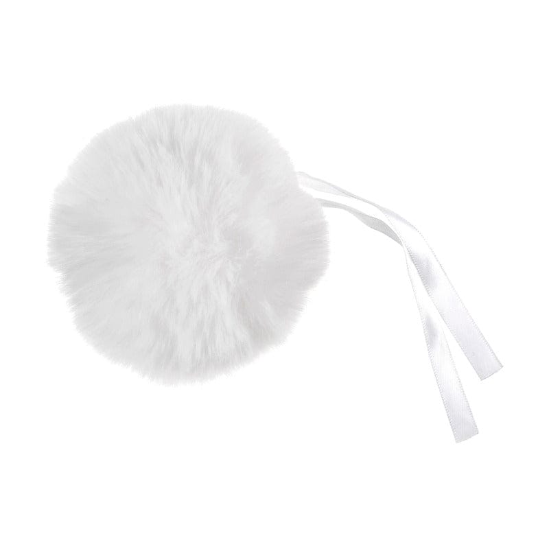 Trimits Craft Accessories Faux Fur Pom Pom White 11cm  - The Sewing Studio