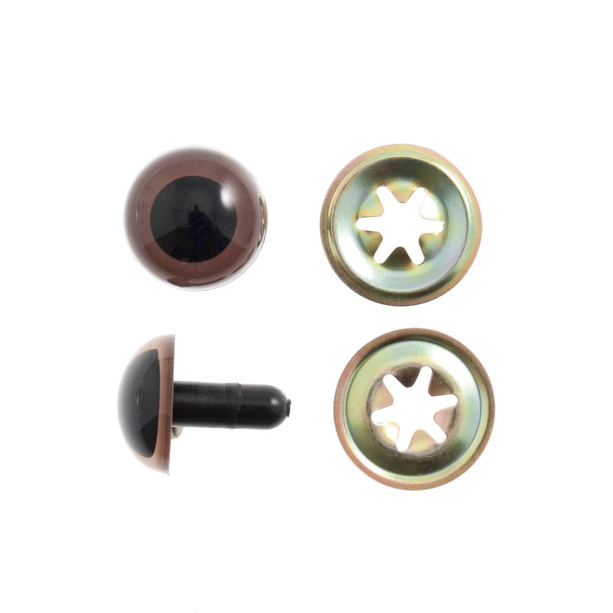 Trimits Craft Accessories Toy Eyes: Teddy: 7.5mm: Brown: Pack of 8  - The Sewing Studio