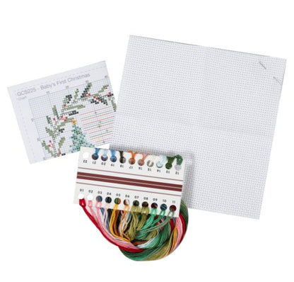 Trimits Cross Stitch Kits Cross Stitch Kit Mini Baby's First Christmas  - The Sewing Studio