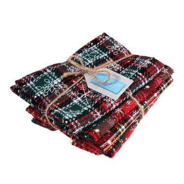 Trimits Fabric Pre Cuts Christmas Red Tartan Fat Quarter Pack  - The Sewing Studio for sale UK - The Sewing Studio