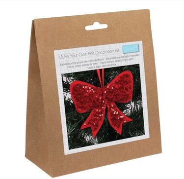 Trimits Felting Kits Felt Decoration Kit Christmas Sequin Bow  - The Sewing Studio for sale UK - The Sewing Studio