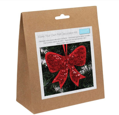 Trimits Felting Kits Felt Decoration Kit Christmas Sequin Bow  - The Sewing Studio