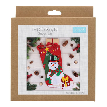 Trimits Felting Kits Felt Stocking Kit: Snowman  - The Sewing Studio for sale UK - The Sewing Studio