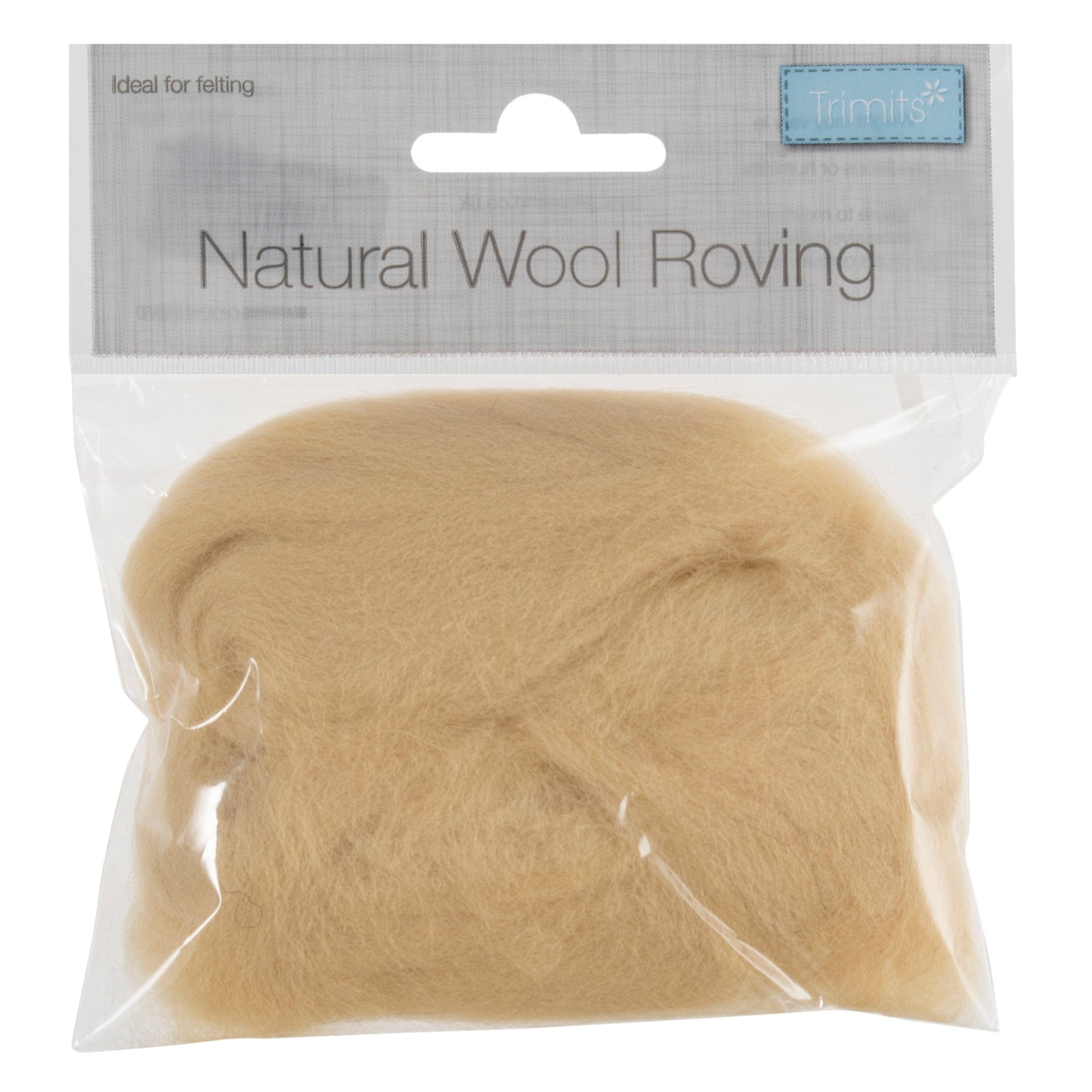 Trimits Felting Wool Natural Wool Roving, Cream, 10g Packet  - The Sewing Studio