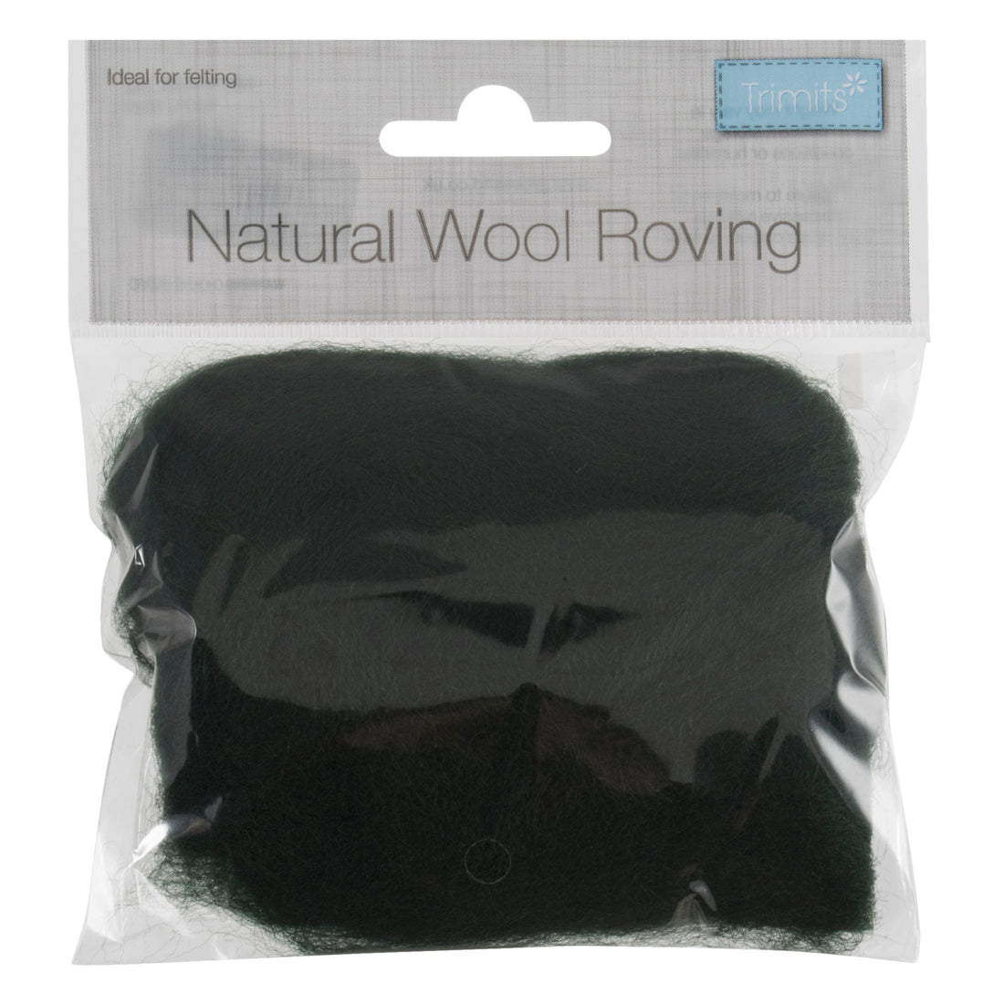 Trimits Felting Wool Natural Wool Roving, Dark Green, 10g Packet  - The Sewing Studio