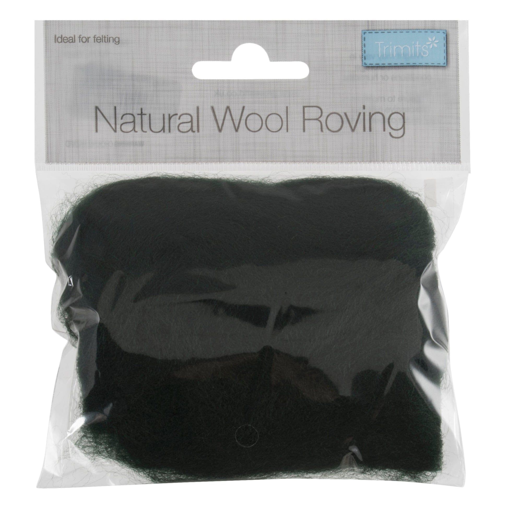 Trimits Felting Wool Natural Wool Roving, Dark Green, 10g Packet  - The Sewing Studio