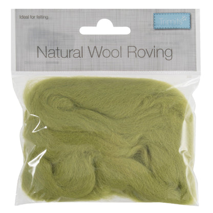 Trimits Felting Wool Natural Wool Roving, Pistacchio, 10g Packet  - The Sewing Studio