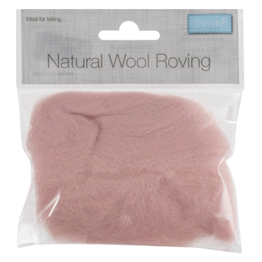 Trimits Felting Wool Natural Wool Roving, Powder Pink, 10g Packet  - The Sewing Studio for sale UK - The Sewing Studio