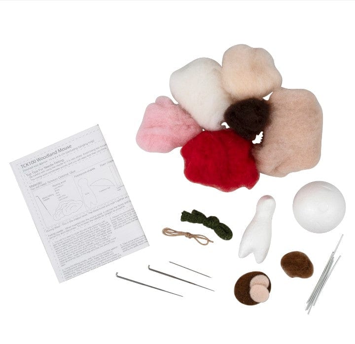 Trimits Needle Felting Kits Needle Felting Kit Christmas Woodland Mouse  - The Sewing Studio