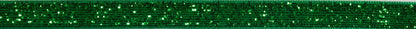 Trimits Ribbon Glitter Velvet Ribbon: 10mm: Green  - The Sewing Studio