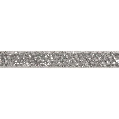 Trimits Ribbon Glitter Velvet Ribbon: 10mm wide: Silver. Price per metre.  - The Sewing Studio