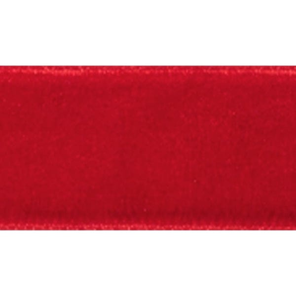 Trimits Ribbon Velvet Ribbon Reel: 5m x 15mm: Red  - The Sewing Studio