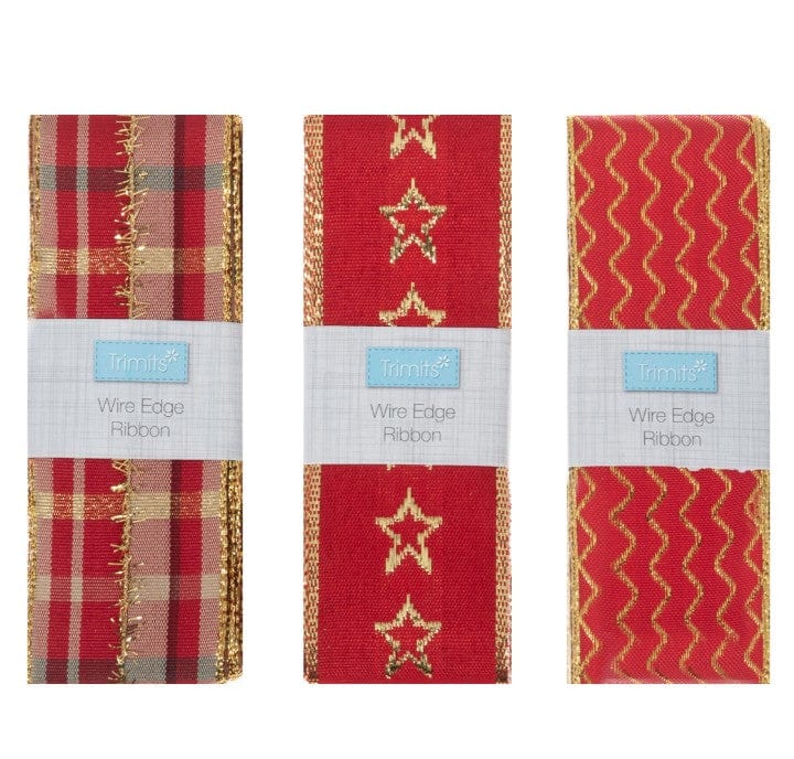 Trimits Ribbon Wire Edge Ribbon Pack 2 Metres 38mm Wide  - The Sewing Studio