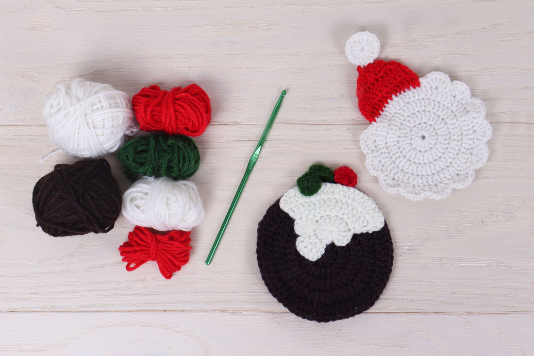 Trimits Sewing Kits Crochet Kit: Christmas Coasters  - The Sewing Studio