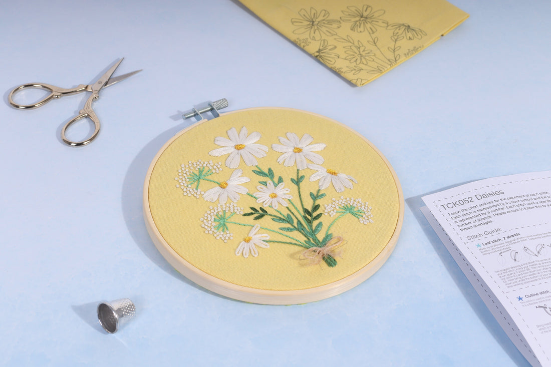 Trimits Sewing Kits Embroidery Hoop Kit Daisies  - The Sewing Studio