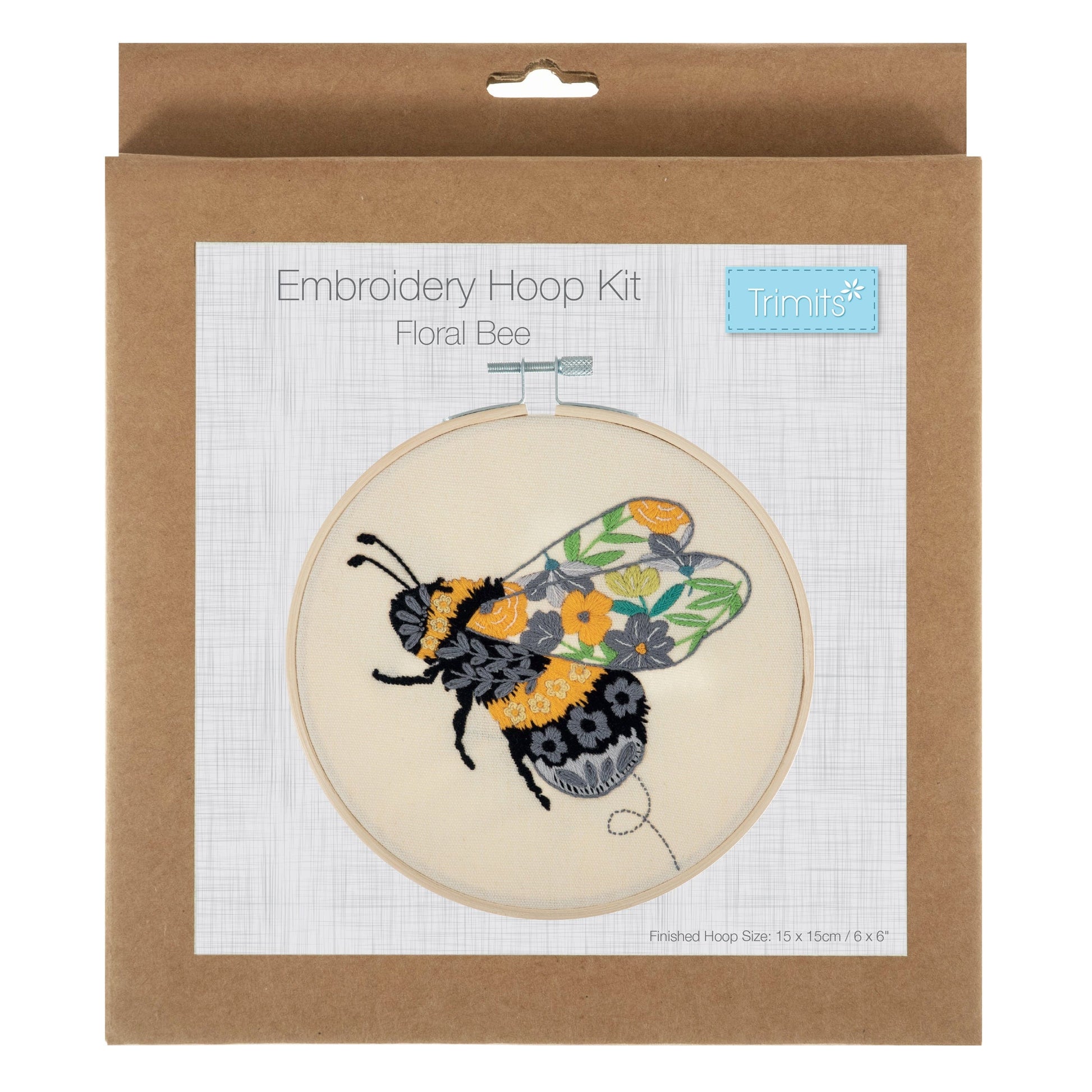 Trimits Sewing Kits Embroidery Hoop Kit: Floral Bee  - The Sewing Studio