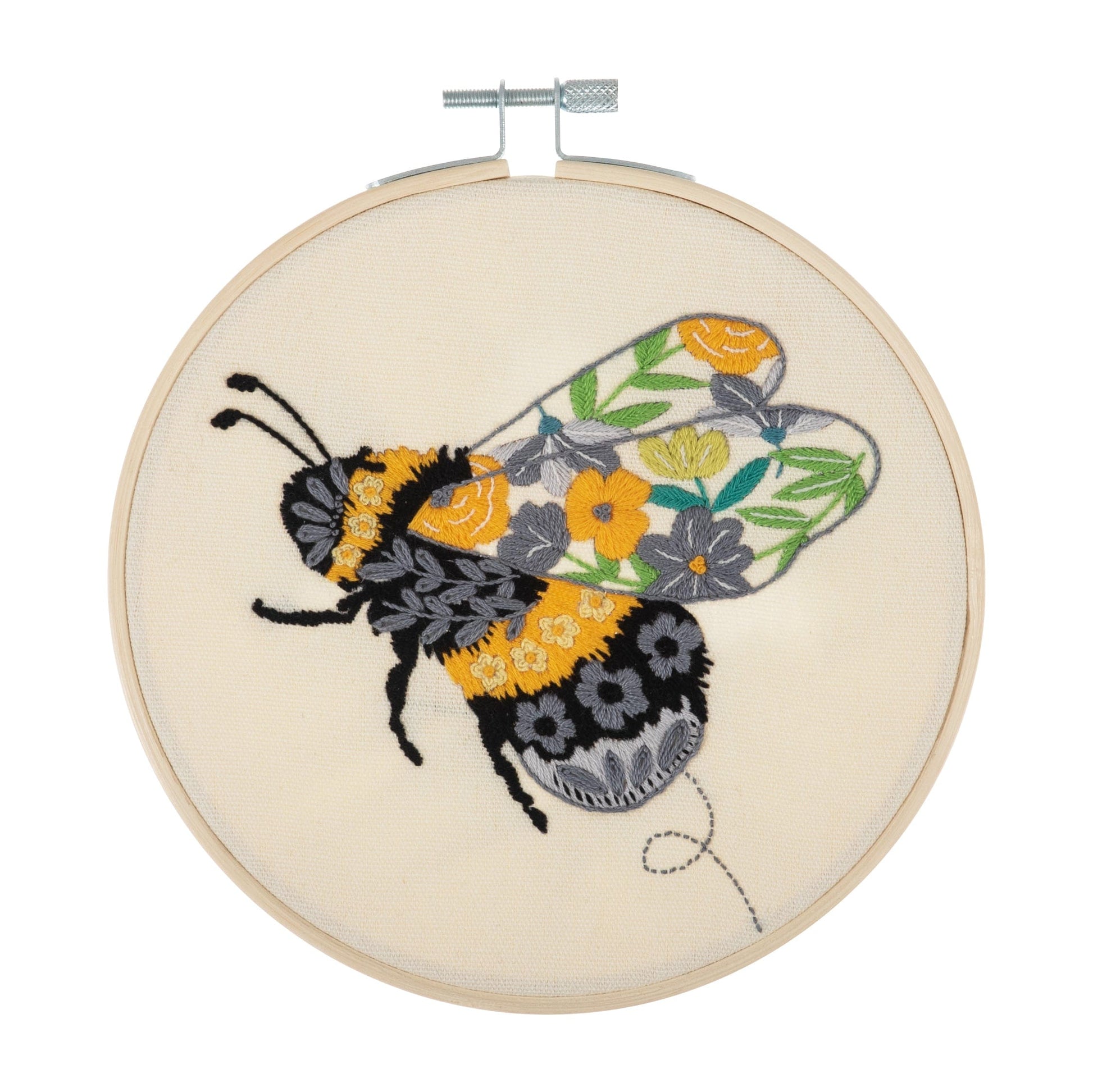 Trimits Sewing Kits Embroidery Hoop Kit: Floral Bee  - The Sewing Studio