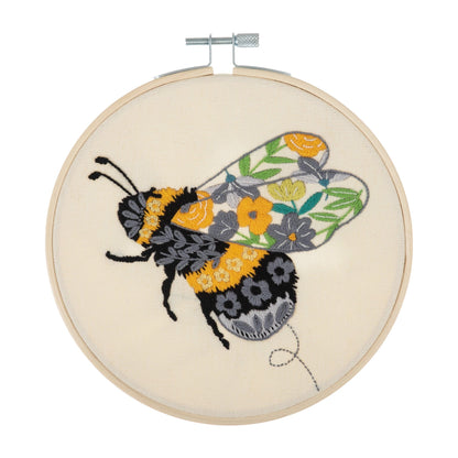 Trimits Sewing Kits Embroidery Hoop Kit: Floral Bee  - The Sewing Studio