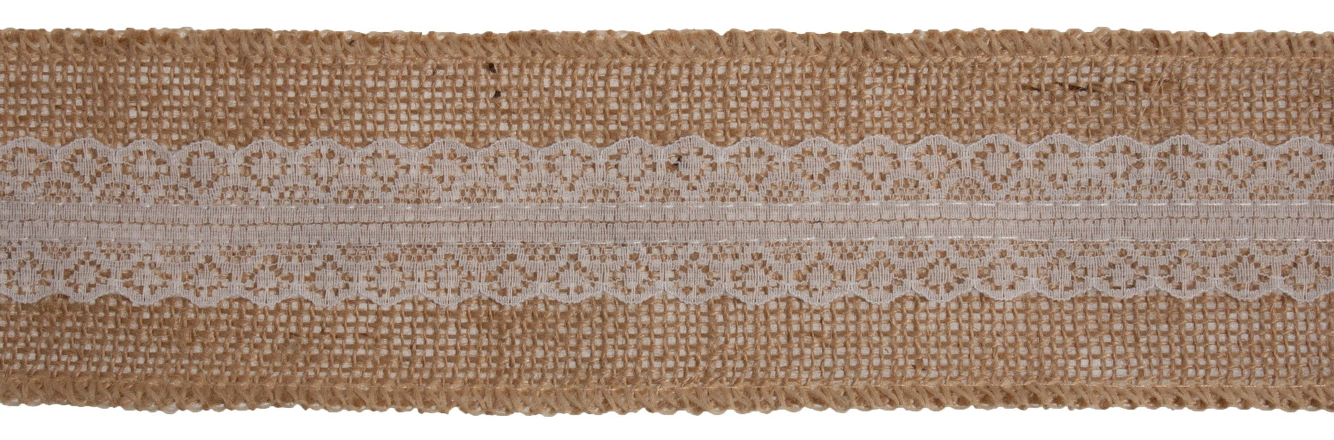 Trimits Tape Lace Trimmed Hessian Tape Natural 65mm Wide Price Per Metre  - The Sewing Studio