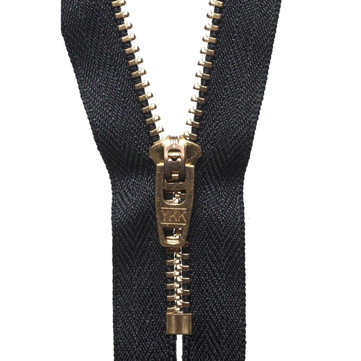 YKK Zips YKK Brass Jeans Zip 10cm / 3.93 inch: Black (Colour 580)  - The Sewing Studio