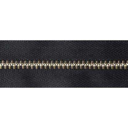 YKK Zips YKK Brass Jeans Zip 10cm / 3.93 inch: Black (Colour 580)  - The Sewing Studio