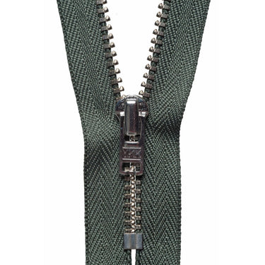 YKK Zips YKK Metal Trouser Zip 23cm/ 9.05 inch: Spruce Green (Colour 567)  - The Sewing Studio for sale UK - The Sewing Studio
