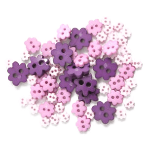 Mini Flower Craft Buttons: Lilac: 2.5g pack